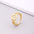 Fashion Letter Copper Inlay Zircon Rings 1 Piece