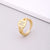 Fashion Letter Copper Inlay Zircon Rings 1 Piece