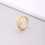 Fashion Letter Copper Inlay Zircon Rings 1 Piece