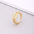 Fashion Letter Copper Inlay Zircon Rings 1 Piece