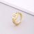 Fashion Letter Copper Inlay Zircon Rings 1 Piece