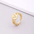 Fashion Letter Copper Inlay Zircon Rings 1 Piece