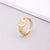 Fashion Letter Copper Inlay Zircon Rings 1 Piece