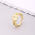 Fashion Letter Copper Inlay Zircon Rings 1 Piece