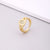 Fashion Letter Copper Inlay Zircon Rings 1 Piece