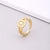 Fashion Letter Copper Inlay Zircon Rings 1 Piece