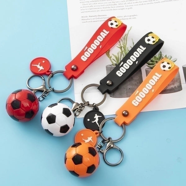 Fashion Letter Football Pvc Unisex Bag Pendant Keychain 1 Piece