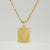 Fashion Letter Rectangle Titanium Steel Gold Plated Pendant Necklace