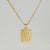 Fashion Letter Rectangle Titanium Steel Gold Plated Pendant Necklace