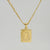 Fashion Letter Rectangle Titanium Steel Gold Plated Pendant Necklace