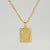 Fashion Letter Rectangle Titanium Steel Gold Plated Pendant Necklace