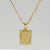 Fashion Letter Rectangle Titanium Steel Gold Plated Pendant Necklace