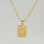 Fashion Letter Rectangle Titanium Steel Gold Plated Pendant Necklace