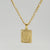 Fashion Letter Rectangle Titanium Steel Gold Plated Pendant Necklace