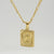 Fashion Letter Rectangle Titanium Steel Gold Plated Pendant Necklace