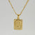 Fashion Letter Rectangle Titanium Steel Gold Plated Pendant Necklace