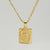 Fashion Letter Rectangle Titanium Steel Gold Plated Pendant Necklace