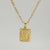 Fashion Letter Rectangle Titanium Steel Gold Plated Pendant Necklace