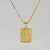 Fashion Letter Rectangle Titanium Steel Gold Plated Pendant Necklace