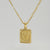 Fashion Letter Rectangle Titanium Steel Gold Plated Pendant Necklace