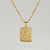 Fashion Letter Rectangle Titanium Steel Gold Plated Pendant Necklace