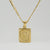 Fashion Letter Rectangle Titanium Steel Gold Plated Pendant Necklace