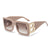 Fashion Letter Solid Color Pc Square Full Frame Women's Sunglasses