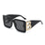 Fashion Letter Solid Color Pc Square Full Frame Women's Sunglasses