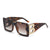 Fashion Letter Solid Color Pc Square Full Frame Women's Sunglasses