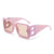 Fashion Letter Solid Color Pc Square Full Frame Women's Sunglasses