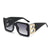 Fashion Letter Solid Color Pc Square Full Frame Women's Sunglasses