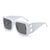 Fashion Letter Solid Color Pc Square Full Frame Women's Sunglasses