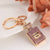 Fashion Letter Square Alloy Inlay Rhinestones Women's Bag Pendant Keychain 1 Piece