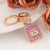 Fashion Letter Square Alloy Inlay Rhinestones Women's Bag Pendant Keychain 1 Piece