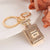 Fashion Letter Square Alloy Inlay Rhinestones Women's Bag Pendant Keychain 1 Piece