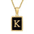 Fashion Letter Square Stainless Steel Titanium Steel Plating Pendant Necklace 1 Piece