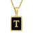 Fashion Letter Square Stainless Steel Titanium Steel Plating Pendant Necklace 1 Piece