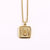 Fashion Letter Square Titanium Steel Pendant Necklace 1 Piece