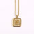 Fashion Letter Square Titanium Steel Pendant Necklace 1 Piece