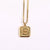 Fashion Letter Square Titanium Steel Pendant Necklace 1 Piece