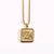 Fashion Letter Square Titanium Steel Pendant Necklace 1 Piece