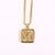 Fashion Letter Square Titanium Steel Pendant Necklace 1 Piece