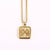 Fashion Letter Square Titanium Steel Pendant Necklace 1 Piece