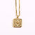 Fashion Letter Square Titanium Steel Pendant Necklace 1 Piece