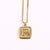 Fashion Letter Square Titanium Steel Pendant Necklace 1 Piece