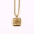 Fashion Letter Square Titanium Steel Pendant Necklace 1 Piece