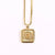 Fashion Letter Square Titanium Steel Pendant Necklace 1 Piece