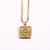 Fashion Letter Square Titanium Steel Pendant Necklace 1 Piece