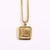 Fashion Letter Square Titanium Steel Pendant Necklace 1 Piece