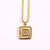 Fashion Letter Square Titanium Steel Pendant Necklace 1 Piece